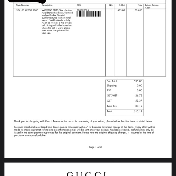 —-SOLD—- GUCCI belt - Picture 8 of 9